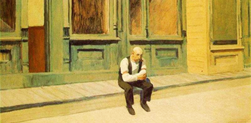 Edward Hopper, Sunday, 1926, particolare