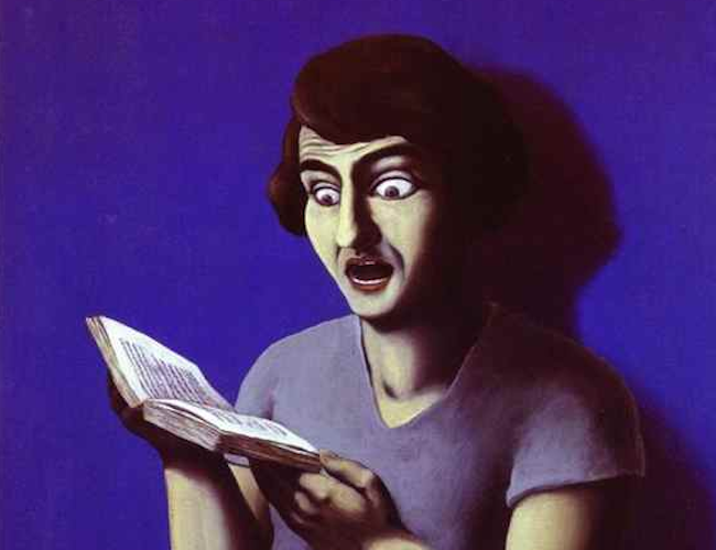 Rene Magritte, La Lectrice Soumise 1928 (wikiart.org)